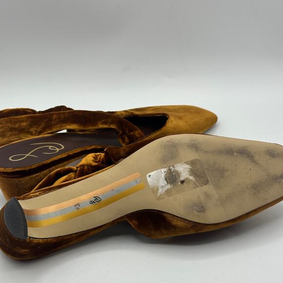 Sam Edelman Meredith Slingback Kitten Heels - Velvet Cocoa Bronze - Picture 7 of 8